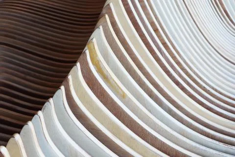 Artistic  Closeup on repeat parallel pattern of wood strips. 스톡 사진