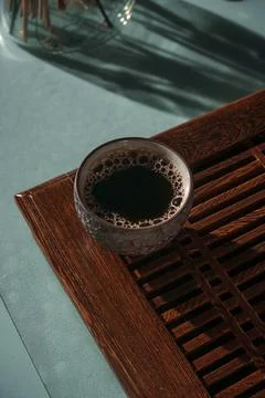 Artistic Coffee Presentation Featuring Rustic Elements for a Cozy and Aesthetic Stock Photos