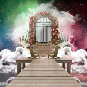Artistic Colorful 3d Rendering Computer Generated Illustration Of A Heaven Ga Stock Illustration