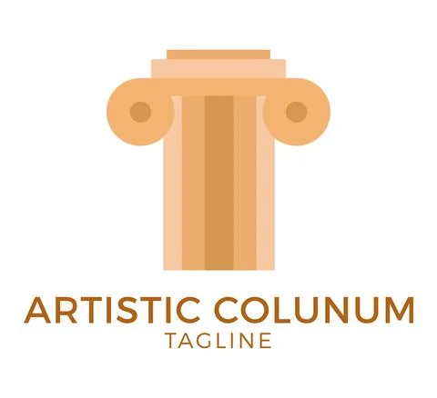 Artistic column vector logo template design Stock Illustration