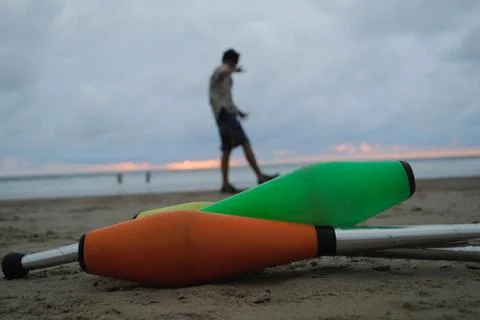 Artistic composition juggling Stock Photos