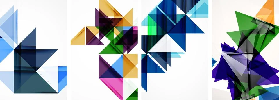 Artistic composition with a triangle, rectangle, and violet magenta hues Stock Illustration