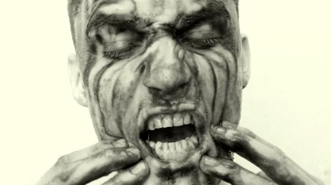 Artistic concept of demon in pain Stock Footage 48861747
