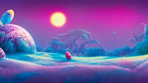 Artistic concept painting of a easter holiday, background illustration. Illustrazione stock