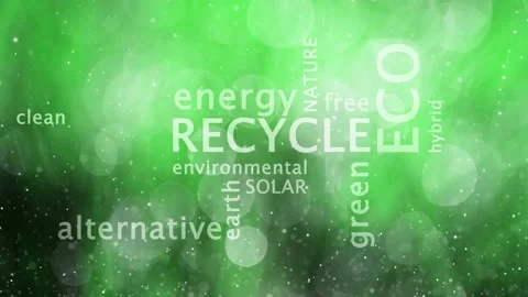 Artistic concept recycle word cloud animation 動画素材 229008150