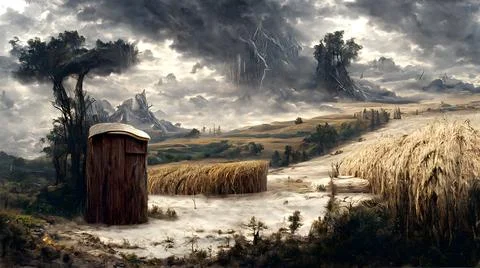 Artistic conception of beautiful landscape Illustrazione stock