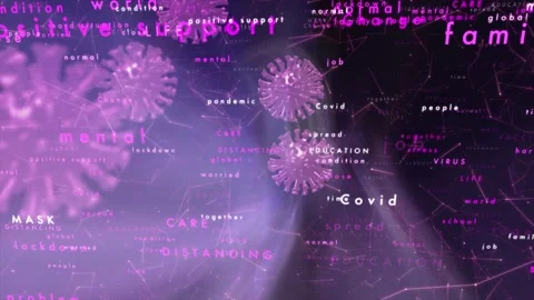 Artistic corona virus word cloud animation Vidéo 147991857