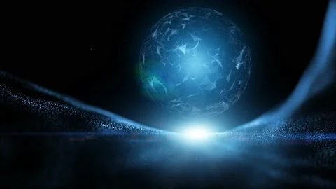 Artistic cosmos with sphere rotation Stock Footage 130229391
