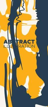 Artistic creative universal cards. Hand Drawn textures. Stock Illustration