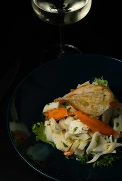 Artistic Culinary Presentation of Salad Stock Photos