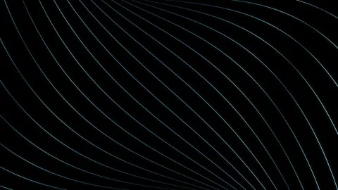 Artistic curved lines pattern loop rotation on black background Stock Footage 345329487
