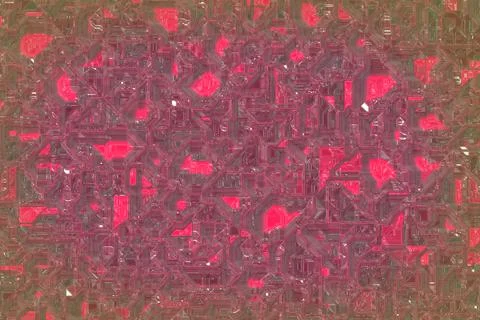 Artistic cute red optic wire vivid toxic acid pattern digitally drawn backdrop Stock Illustration