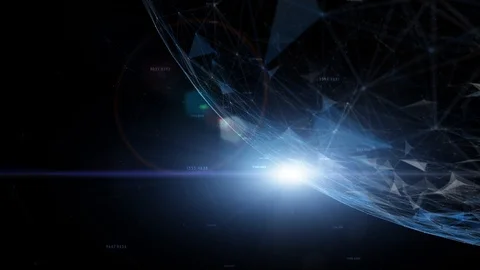 Artistic cyberspace globe with computer data animation Stock-Footage 117070454