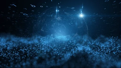Artistic cyberspace with globe motion Stock Footage 101492162