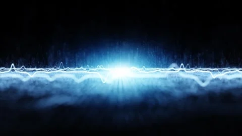 Artistic dark blue digital graph line wave loop motion Video stock 340237665