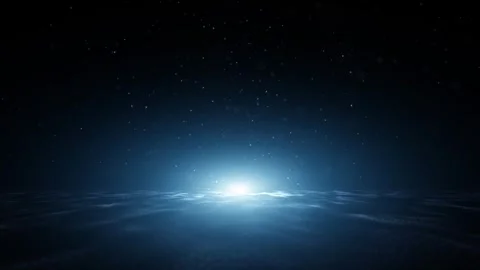 Artistic dark blue digital wavy landscape with dots loop motion Stock Footage 338108624
