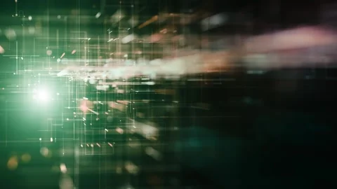 Artistic dark blurred network with lines and shiny point light Stock Footage 341833399