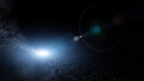 Artistic dark space with star light with flare loop motion Stock Footage 340589700