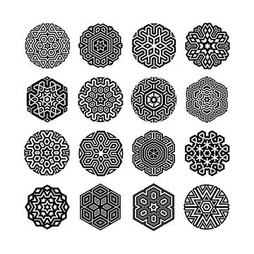 Artistic Decorative Shape Vector Set Stock Illustration