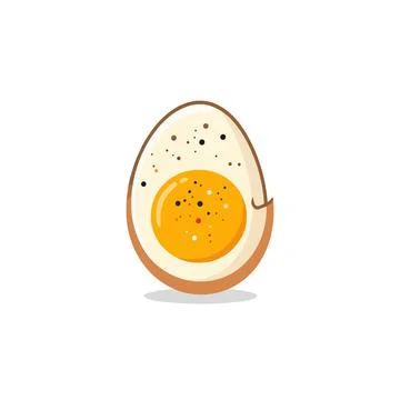 Artistic depiction of a sliced egg presenting a simple illustration with cu.. Stock Illustration
