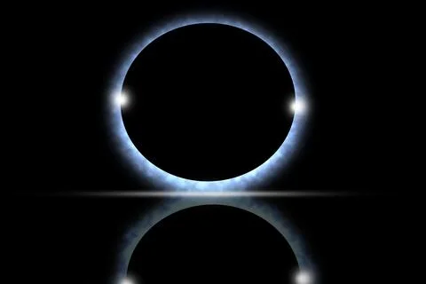 An artistic depiction of a total solar eclipse with a glowing blue corona a.. 스톡 일러스트