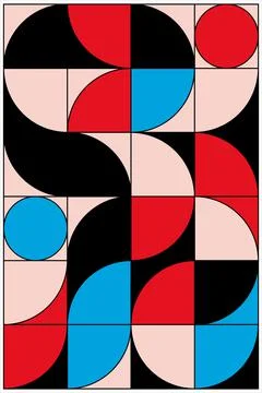 Artistic design with circular geometric pattern in calm colors Stock Illustration
