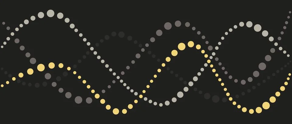 An artistic design featuring a wave pattern created from circular shapes Stock Illustration