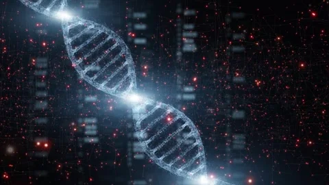 Artistic digital 3d dna chain data animation Stock Footage 337246250