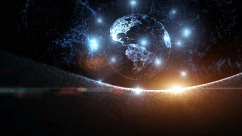 Artistic digital artificial intelligence cyberspace earth planet Vídeos de archivo 229849772