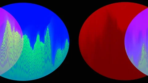 Artistic digital bug screen round shape animation, loop Stockbeeldmateriaal 119296708