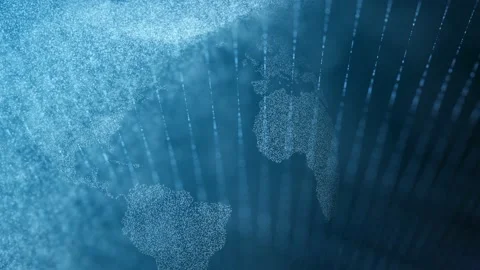 Artistic digital earth with network net lines motion Stock Footage 229168292