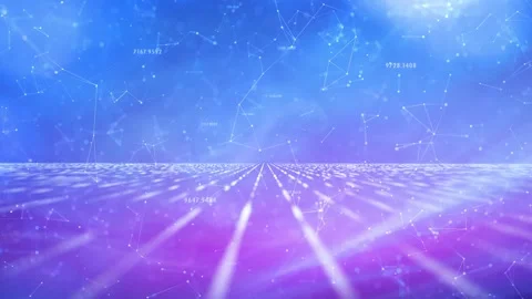 Artistic digital network lines and numbers motion Stockbeeldmateriaal 334082327