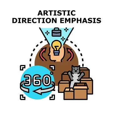 Artistic direction emphasis vector concept illustrating creative process Illustrazione stock