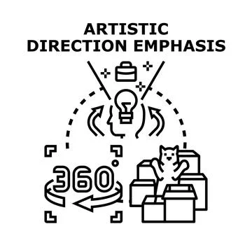 Artistic direction emphasis vector concept illustrating creative process Stock Illustration