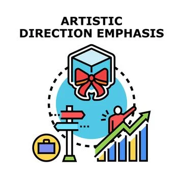 Artistic direction emphasizing creative strategy and business growth Stock Illustration