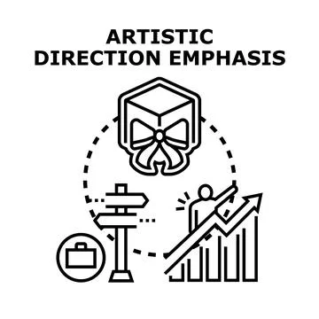 Artistic direction emphasizing creative strategy and business growth Stock Illustration