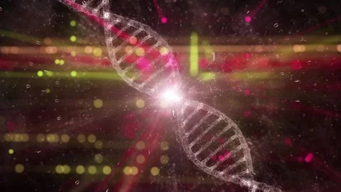 Artistic dna chain 3d rotation animation background Stock Footage 337192217