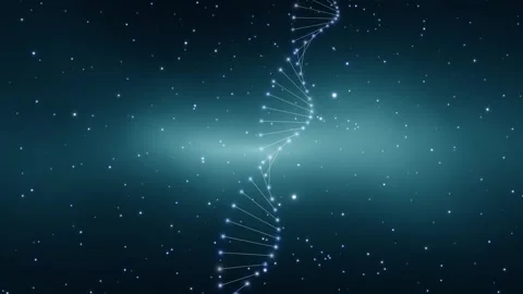 Artistic dna chain seamless looping motion on daek blue background 库存影片 340238636