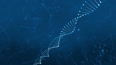 Artistic DNA structure on digital binary data background Vídeos de archivo 123028185