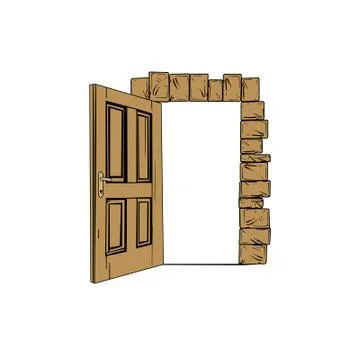 Artistic door open vector Stock Illustration