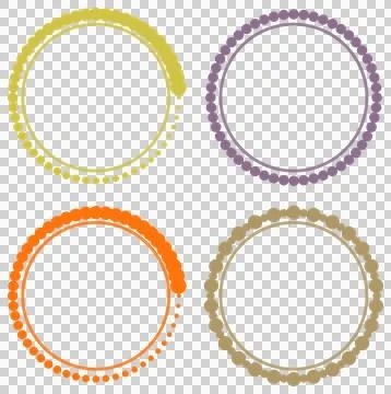 Artistic dotted circle frames transparent PNG 库存照片