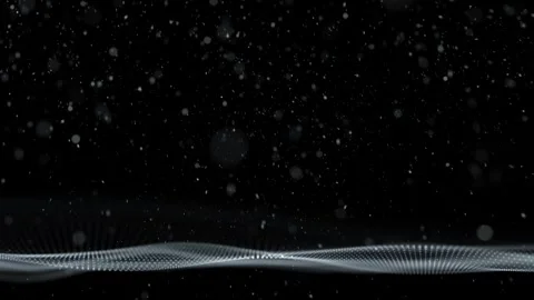 Artistic dotted waves motion with reflected particles looped motion Stock Footage 338405392