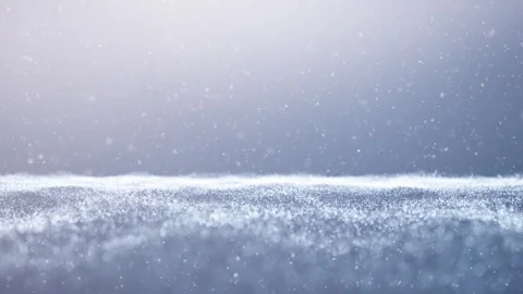 Artistic dotted wavy winter landscape with snowflakes loop slow motion Stock Footage 345064803