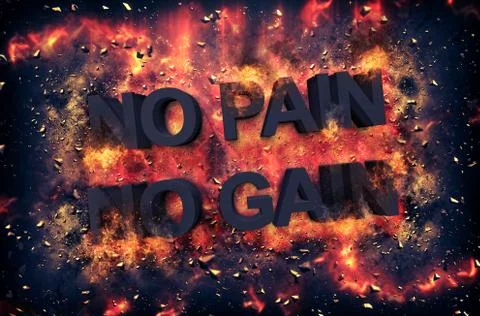 Artistic dramatic poster for - NO PAIN NO GAIN Illustrazione stock