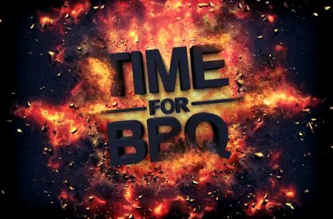 Artistic dramatic poster for - Time for BBQ Illustrazione stock