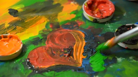 Artistic drawing of a heart Stock Footage 45164434