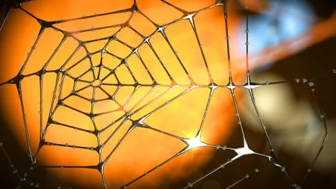 Artistic end abstract spider web of metal Stock Photos