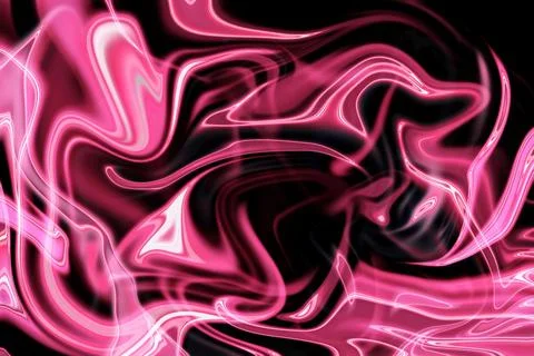 Artistic exploration of liquid abstract patterns, vivid pink and black grap.. Stock Photos