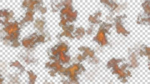 Artistic fire-like orange clouds create a dynamic abstract pattern on a dark 스톡 일러스트