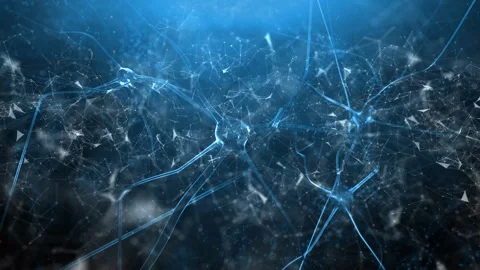 Artistic flicker light neuron cells in the brain background Vídeo Stock 334077808